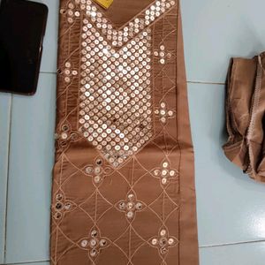 "BROWN" Full Worked Unstitched Suits