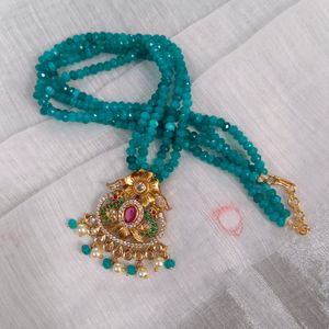 Turquoise Blue Beads With Pendant