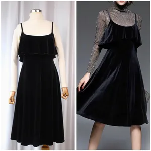 Korean Velvet Strap Dress