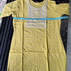 Yellow mustard kurta