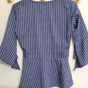 Blue Striped Top