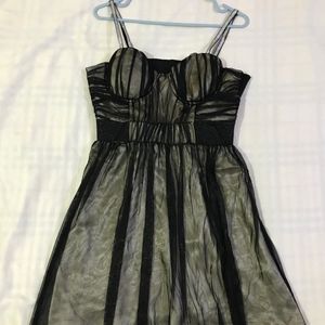 Black With Inner  Golden Lining Dress B-34