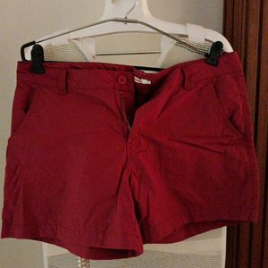 Maroon cotton shorts