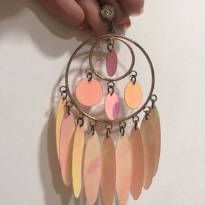 Pink Holographic Dangling Earrings