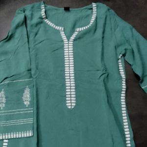 Sea Green Straight Kurta For Women