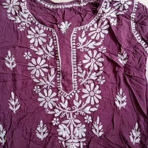 Short Chikankari Kurta