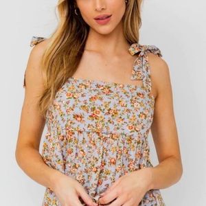 Multi Color Flower Print Top