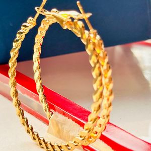 Gold Plated Round Hoop Earrings