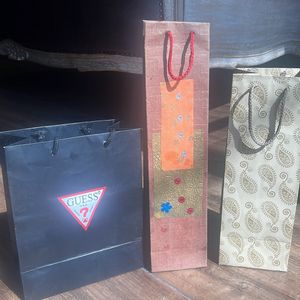 Paper Bags- 1 Guess bag, 2 wine holders/bags