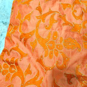 Orange And Blue Patiala Suit Set