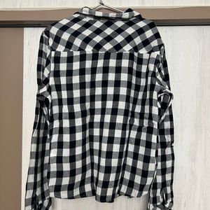 Black White Plaid Shirt Women