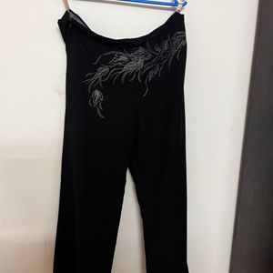 Black Trousers With Work In The Front