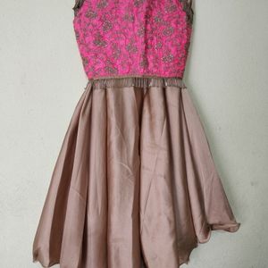 Pink Crop Top Lahenga