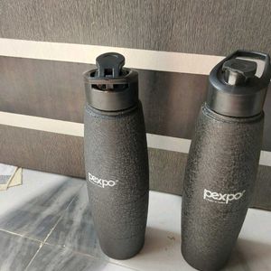 NEW WITH TAG PEXO BLACK STAINLESS WATER BOTTLE