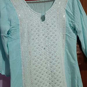 Chikankari Straight Kurti