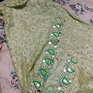 Patiala Salwar Aur Dupatta Fabric Net