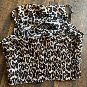 H&M Leopard Print Crop Top