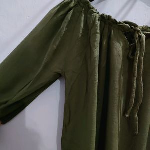 Olive Green Off Shoulder Top