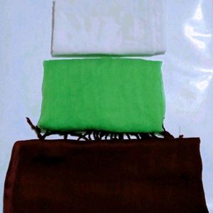 1 Winter Stole,2 Pure Cotton White & Green Dupatta