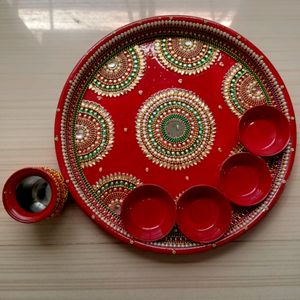 🪔Handmade Stainless Steel Pooja Thali Set🪔