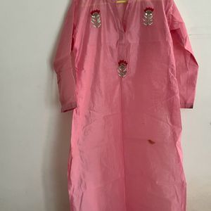 Pink Kurti With Jacket