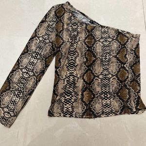 Off Shoulder Snake Print Top