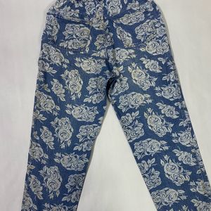 Casual Jeans With Floral Printing