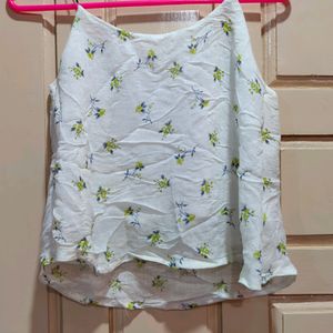 Korean Floral Sleeveless Top