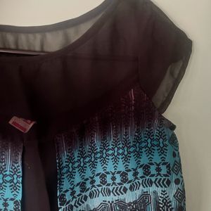 Black Top With Blue Print- Size Small- 32