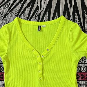 Fluorescent H&m Green Top