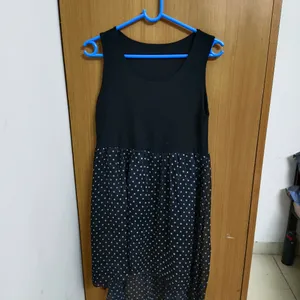 Black Polka High Low Dress