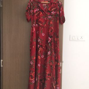 Red Floral Dress (new Condition)