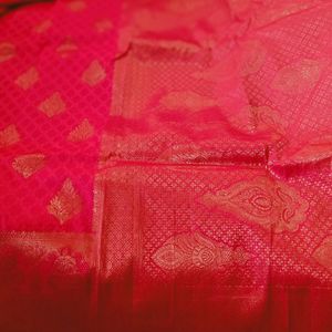 Red Semi Silk Soft Kanjivaram Saree.