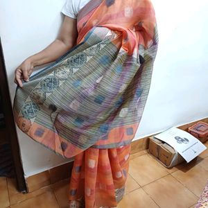 Women Cotton Saree. Used Only Once. With Blouse