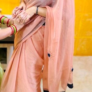 Peach Saree