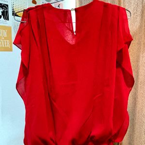 Red Casual/party Wear Ballon Top