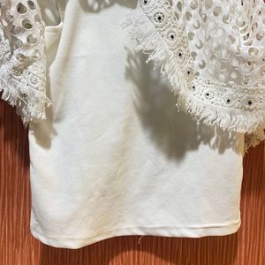 White Poncho Look Top