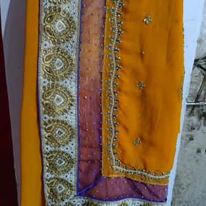 Heavy Embroidery Work Saree