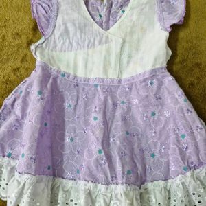 Lavender/White Baby Dress