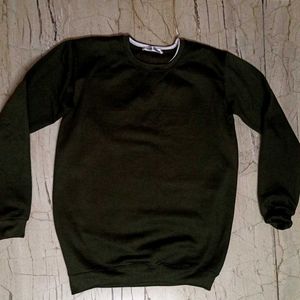 Zara Sweatshirt Olive Green Colour Causal Mens...