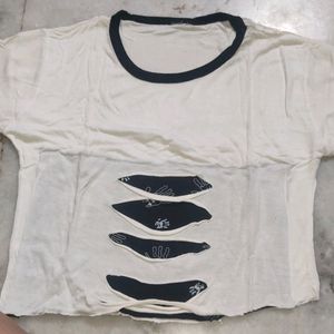 Women Damage Crop Top