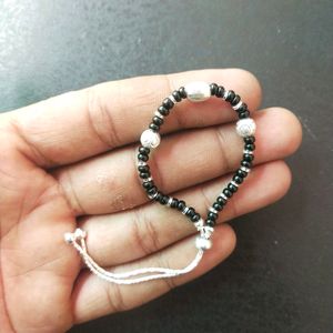 Pure Silver Adjustable Hand Bracelet In Black Bids