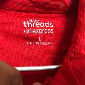 Threads Red Long Sleeve Polo T Shirt