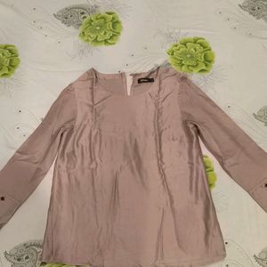 Tan Cotton Silk Top