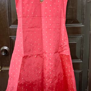Coral Colour Ethnic Gown