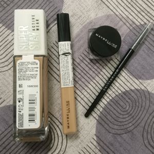 Maybelline Foundation, Concealer,Gel Eyeliner