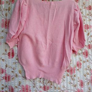 Pink Ballon Sleeve Top