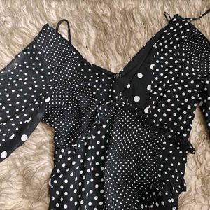 Black Polka Dot Asymmetrical dress