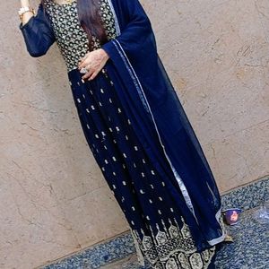 Beautiful Black Nyra Set With Plazo And Dupatta