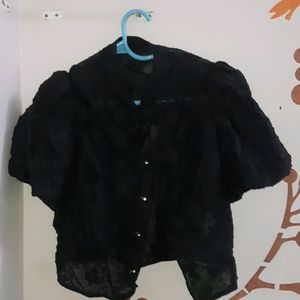 Amazing Shory Black Shirt With Unique Hooks